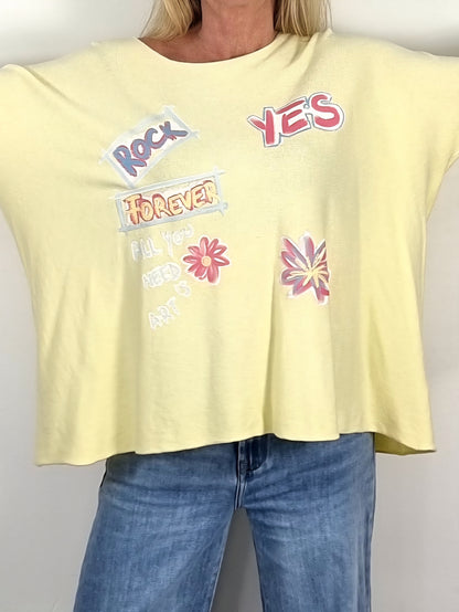 Lässiger Oversize-Pulli mit Statement-Print in 4 Farben