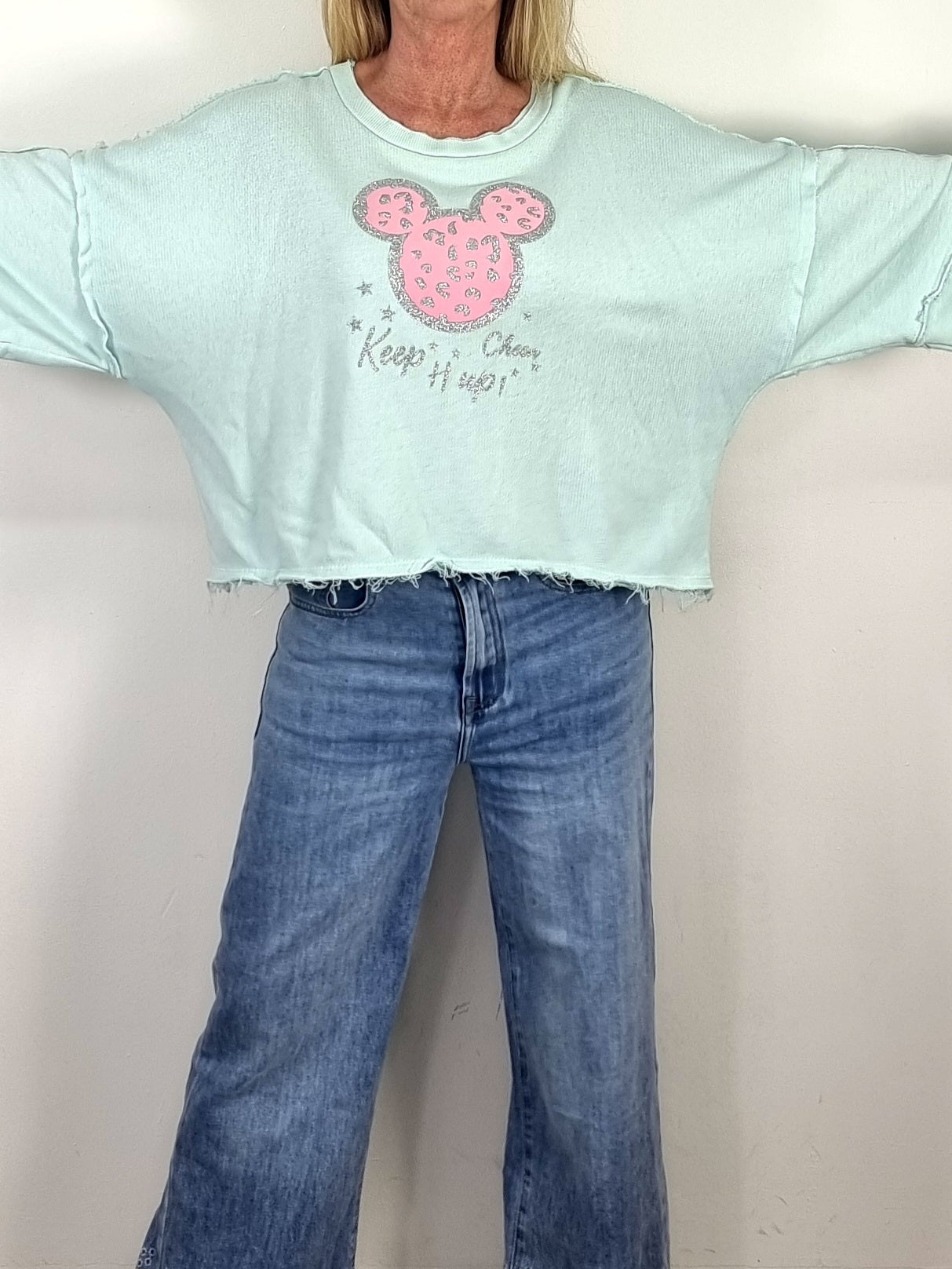 Oversize Sweatshirt Keep it Up – Mintgrün