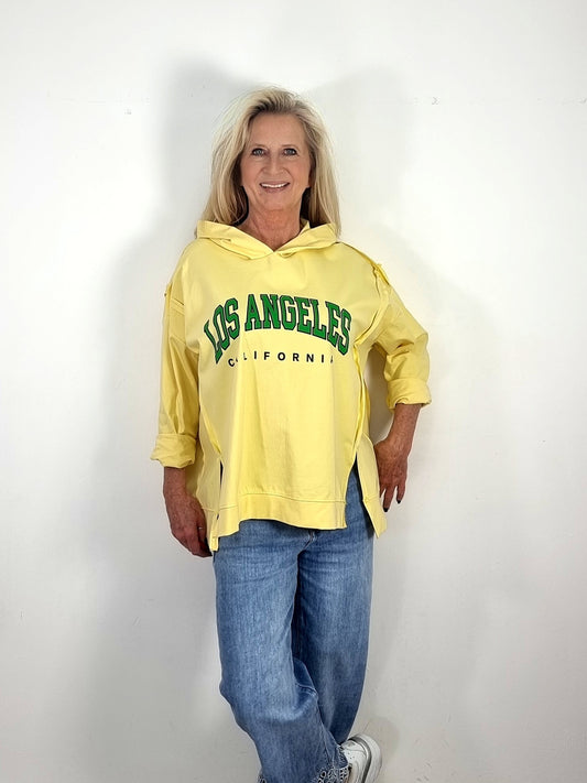 Oversize Hoodie „Los Angeles“ – Gelb