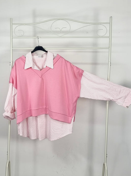 Oversize Bluse/Sweater Kombi – Modern, lässig &; super bequem