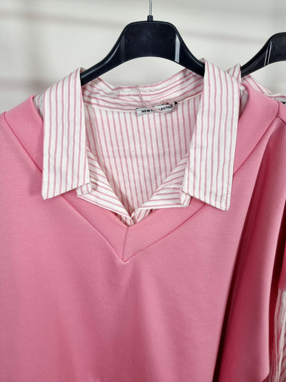 Oversize Bluse/Sweater Kombi – Modern, lässig &; super bequem