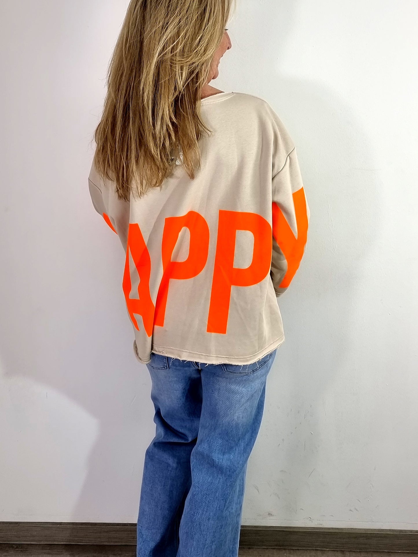 Lässiges Statement-Oberteil HAPPY