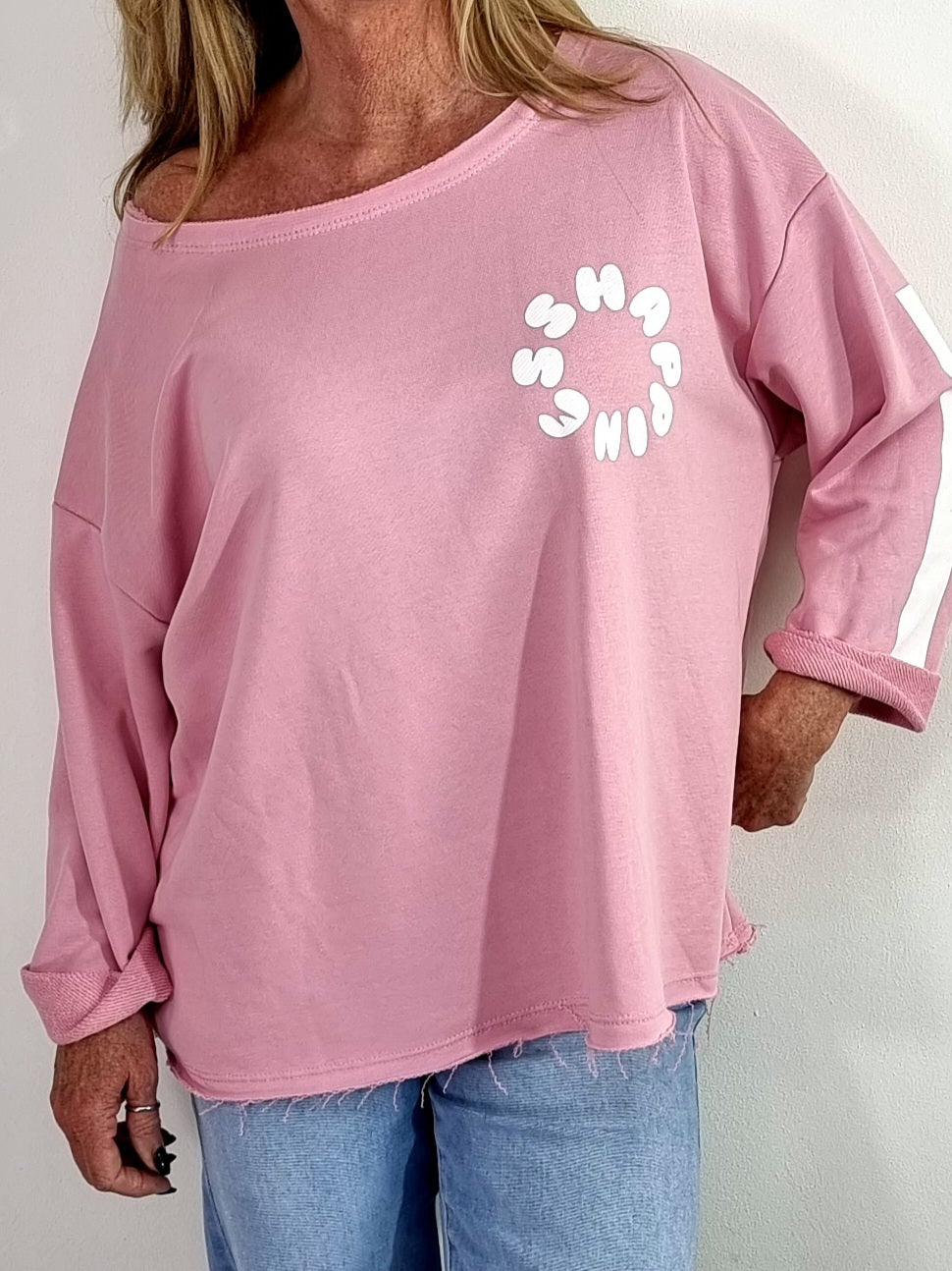 Lässiges Statement-Oberteil HAPPY