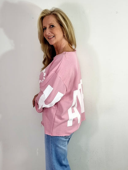 Lässiges Statement-Oberteil HAPPY