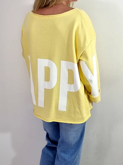 Lässiges Statement-Oberteil HAPPY