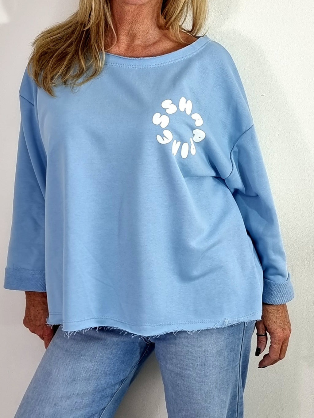 Lässiges Statement-Oberteil HAPPY