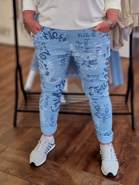 Jogpant mit Glitzerknöpfen 4 Farben