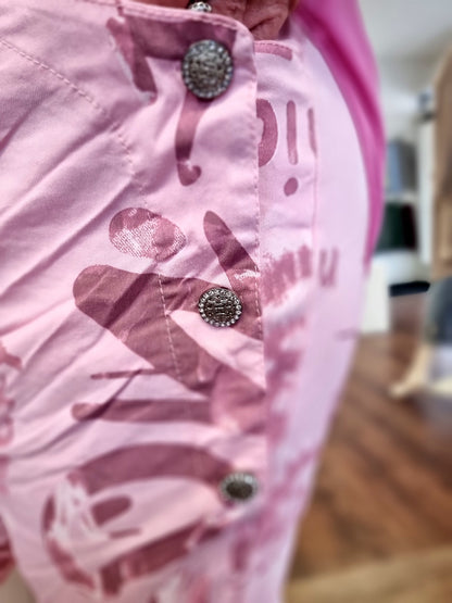 Jogpant mit Glitzerknöpfen 4 Farben