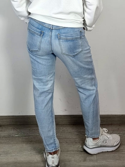 Patchwork Boyfriend Jeans – Lässig, einzigartig & super bequem