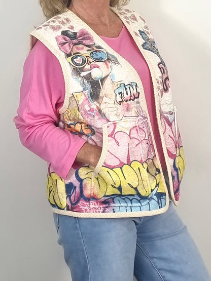 Statement-Weste im Graffiti-Style