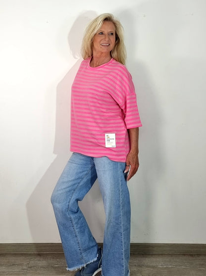 Streifenshirt in Neon-Pink ( SET erhältlich)