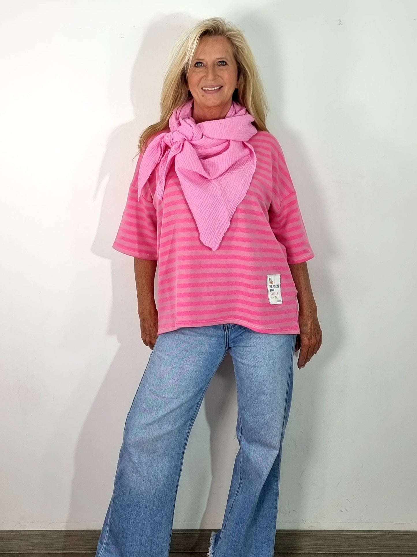 Streifenshirt in Neon-Pink ( SET erhältlich)
