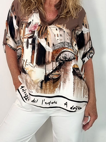 Bluse im Italien-Style – modern & stilvoll in 2 Farben
