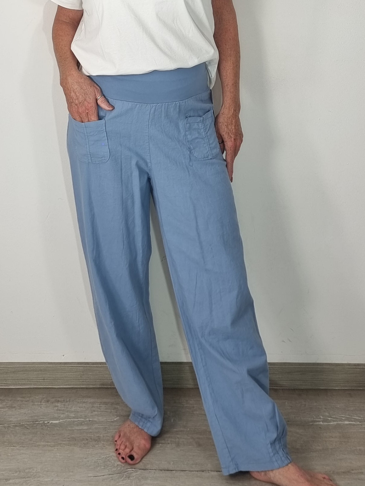 Lässige Leinenhose mit Komfortbund