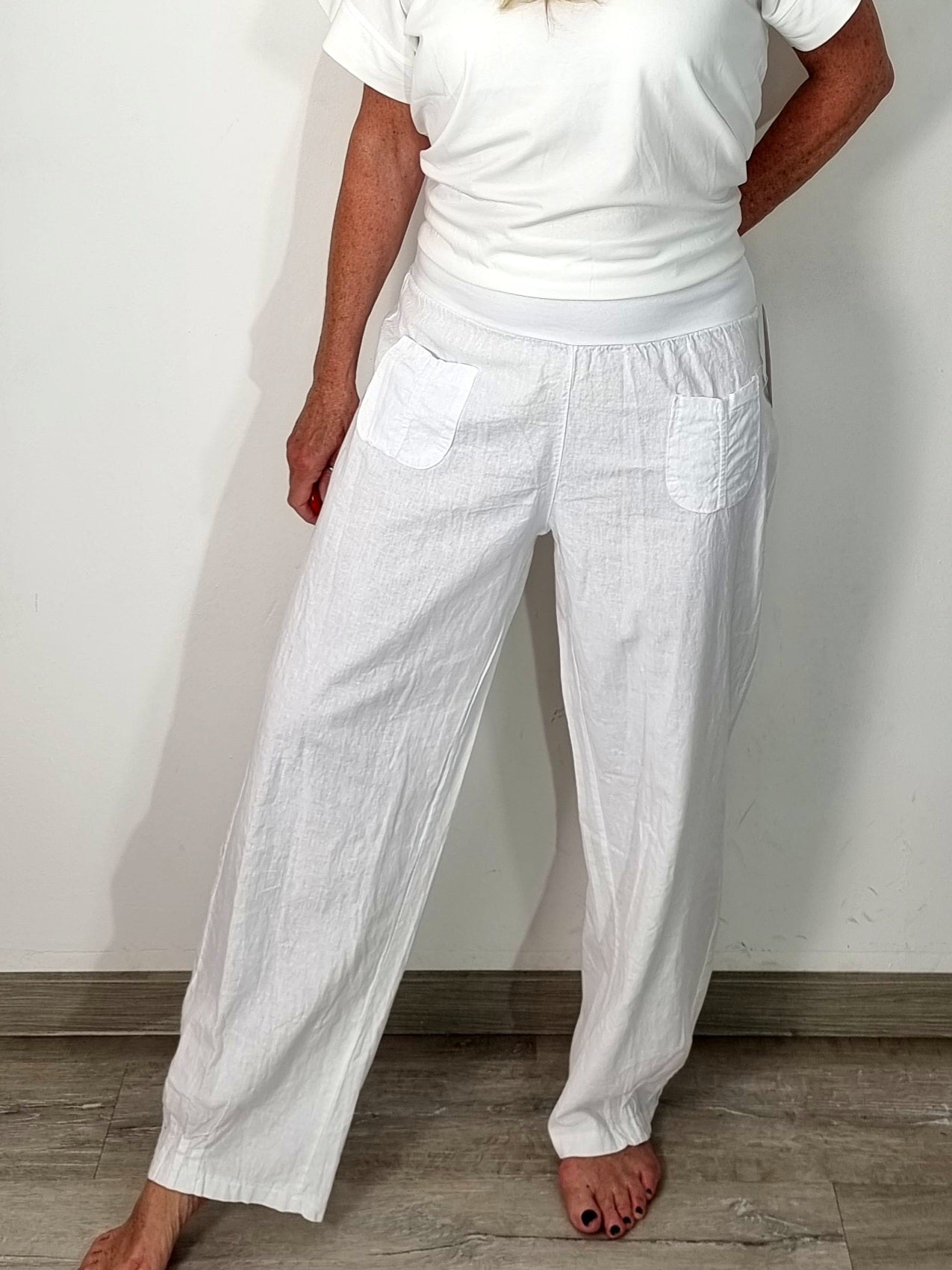 Lässige Leinenhose mit Komfortbund