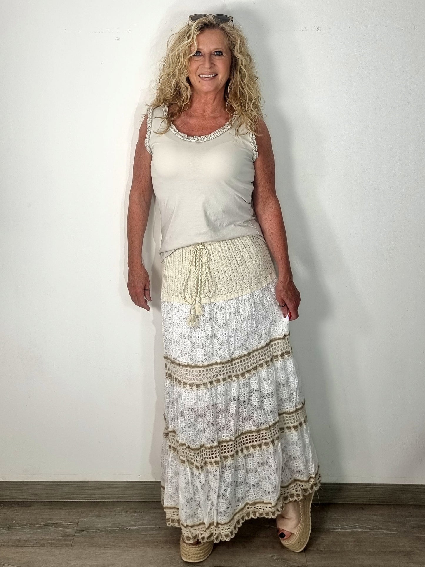 Boho-Maxirock aus Spitze