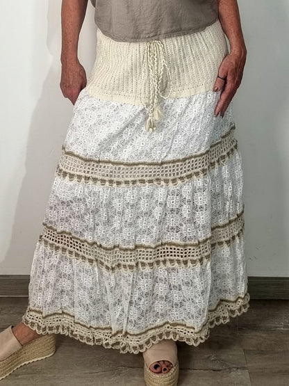 Boho-Maxirock aus Spitze