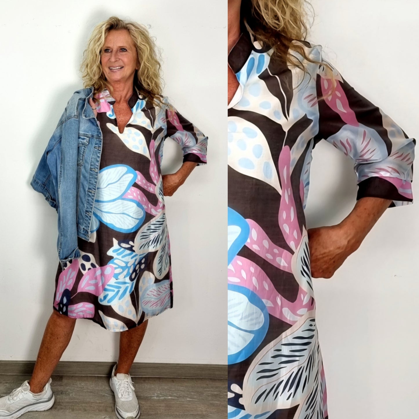 Übergangs-Kleid mit 3/4 Ärmel