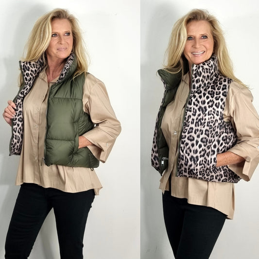 2 in 1 Design, Wende Steppweste " Olivgrün"