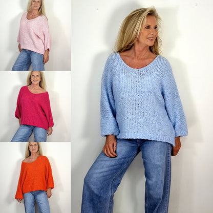 Kuscheliger Bouclé-Pullover in 4 Farben