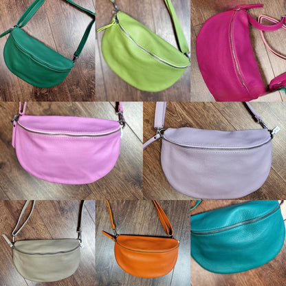 Leder-Bauchtasche in vielen Farben