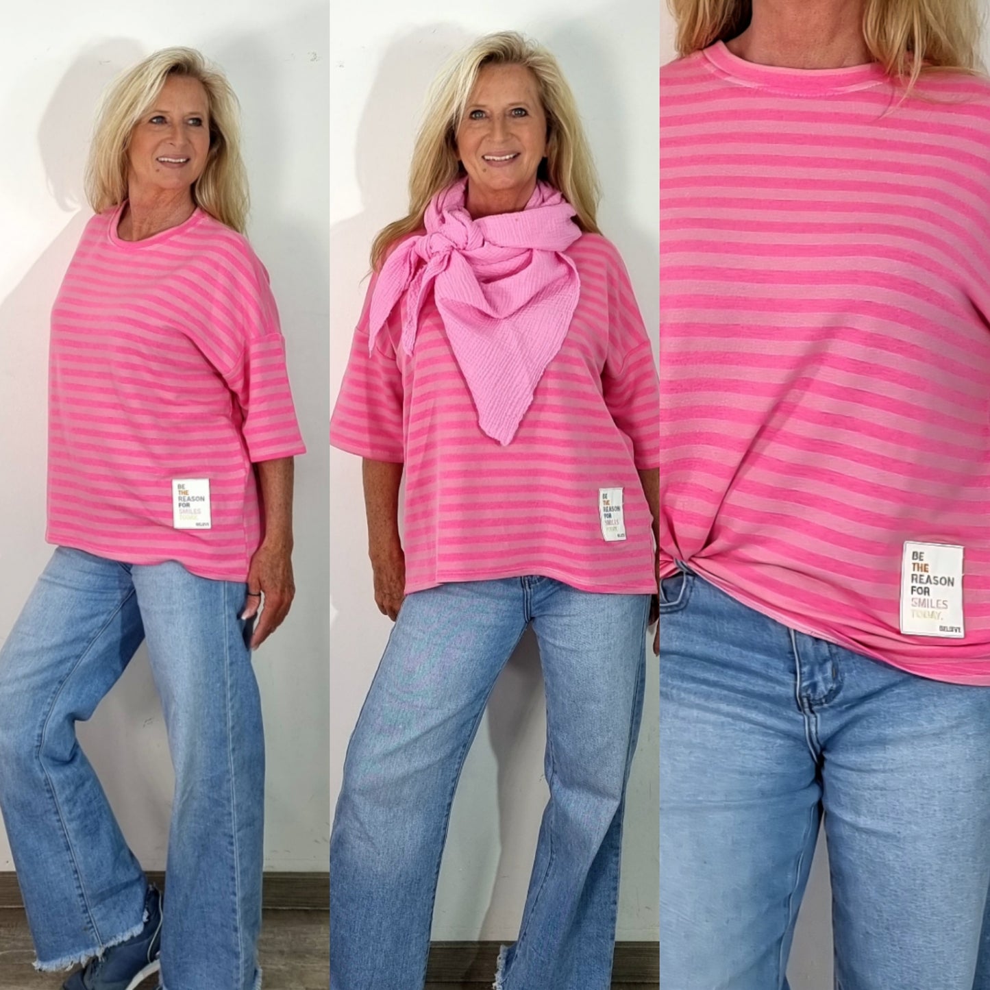 Streifenshirt in Neon-Pink ( SET erhältlich)