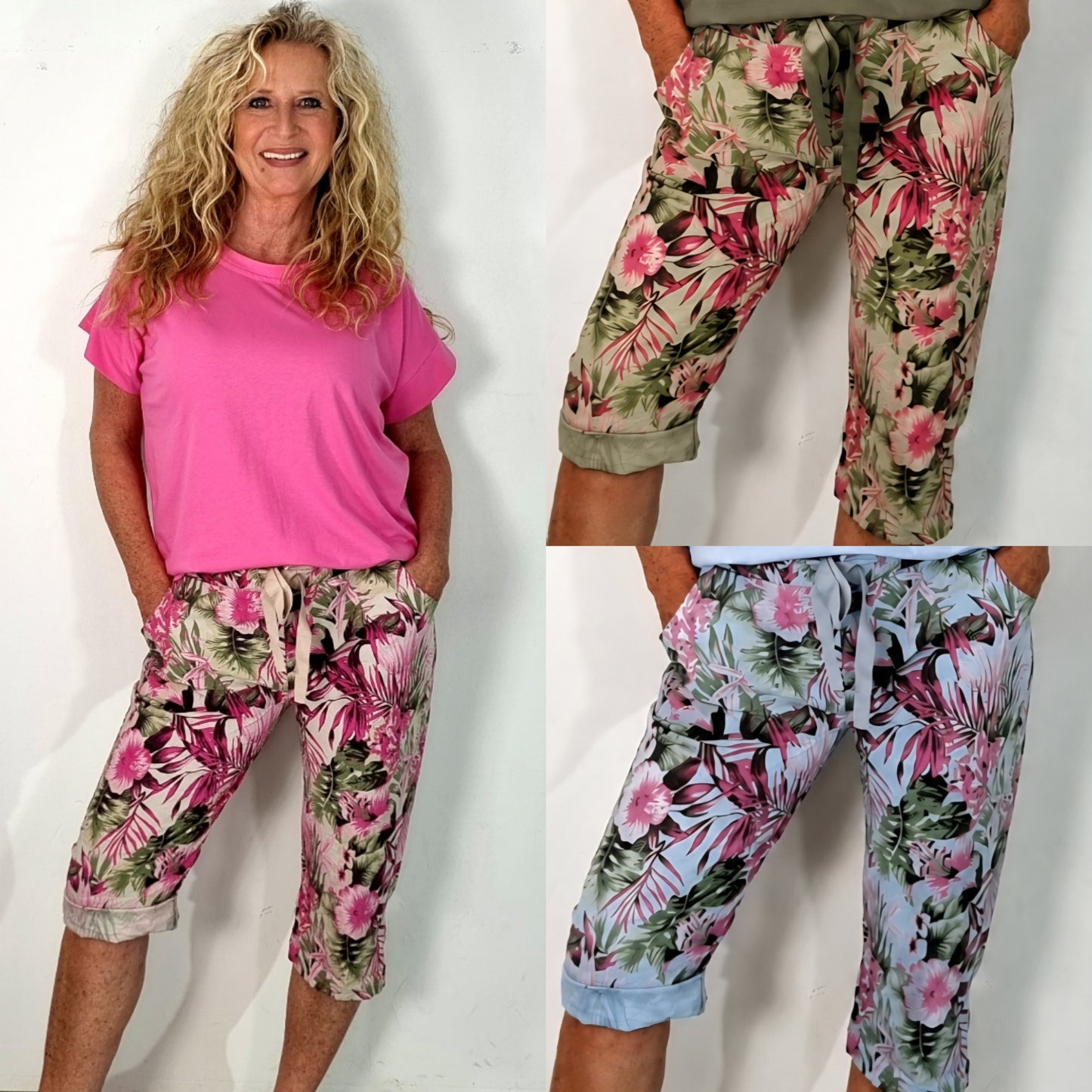 Sommerliche Capri Hose mit tropischem Print 🌺