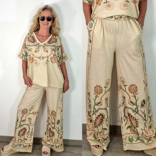 Elegante Palazzo-Hose mit floralem Muster ✨