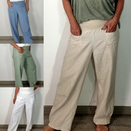Lässige Leinenhose mit Komfortbund