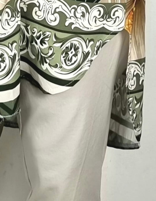 Long Bluse mit Wow Print