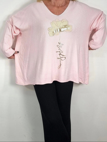 💖Oversize Kuschel-Pulli in Rosa 💖