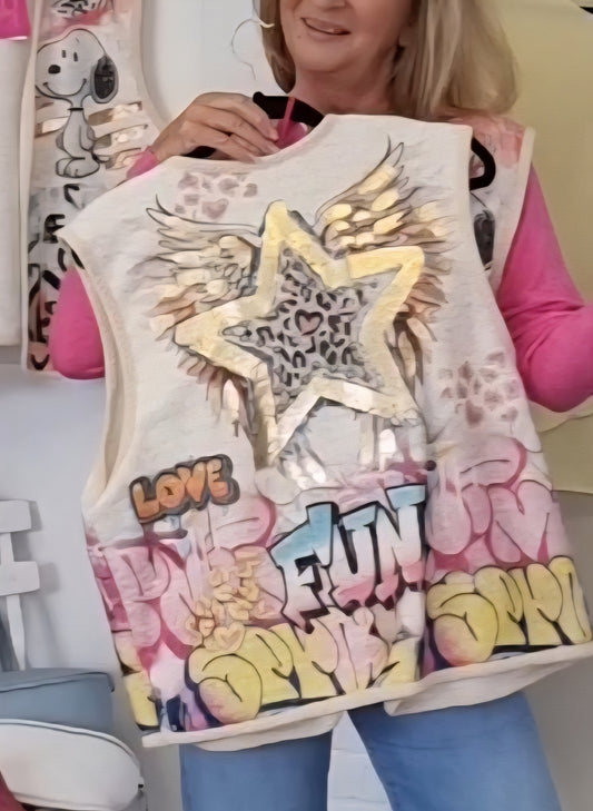 Statement-Weste im Graffiti-Style