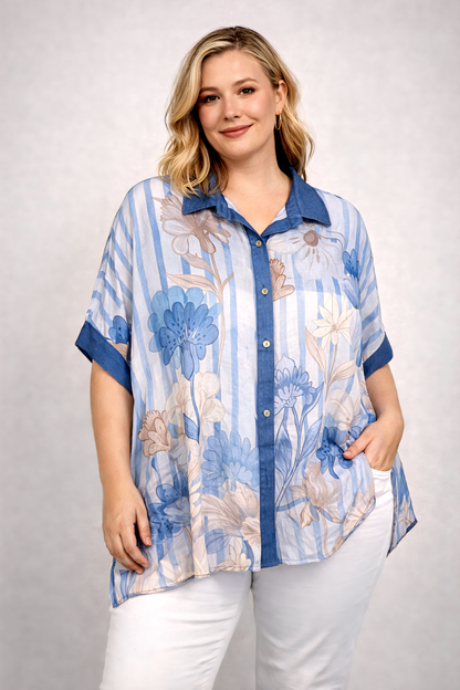 Leichte Sommerbluse mit floralem Print 🌿