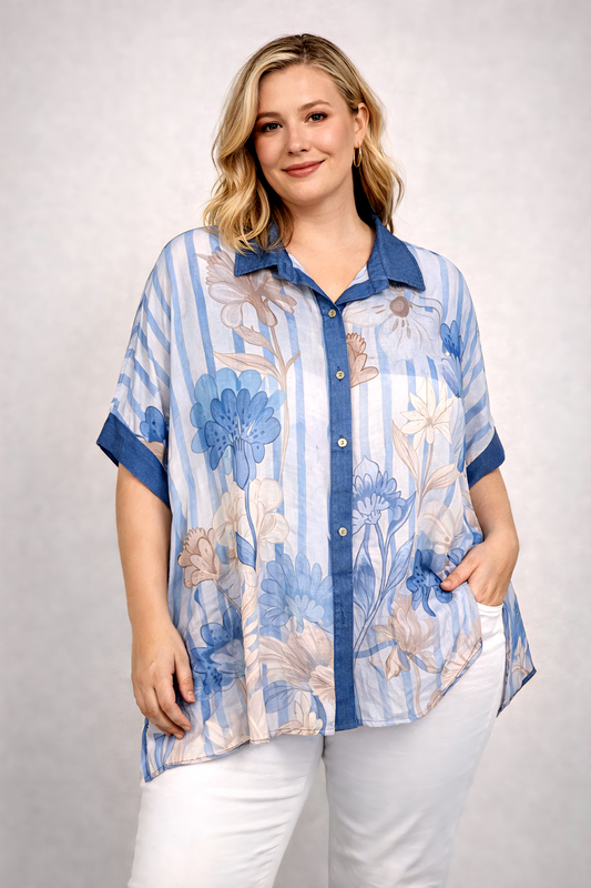 Leichte Sommerbluse mit floralem Print 🌿