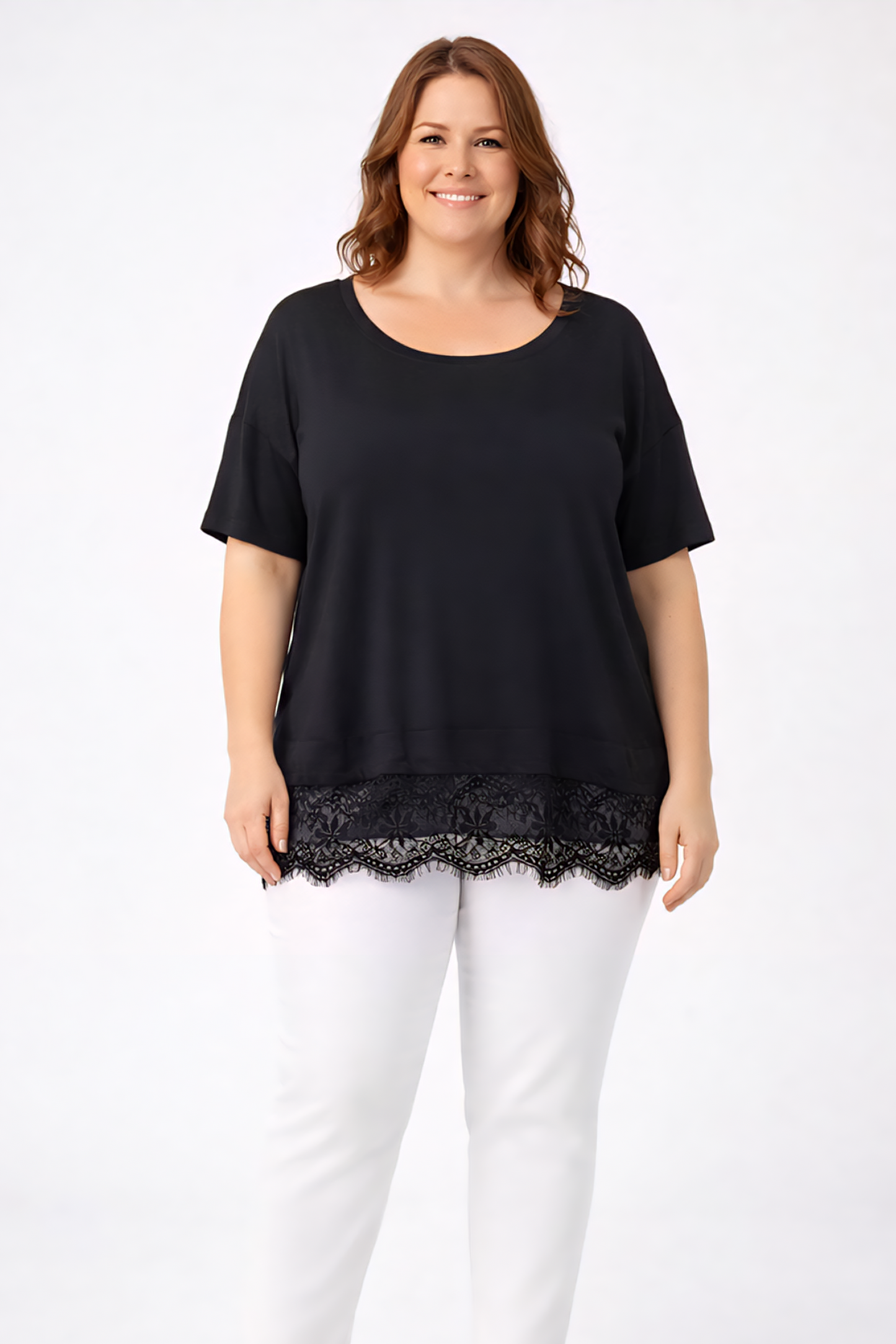 ✨ Feminines Shirt mit edlem Spitzenabschluss 4 Farben