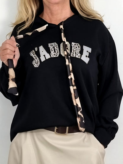 Hoodie "J'ADORE Schwarz
